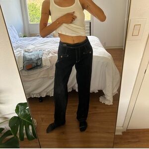 vintage black stitch sailor pants